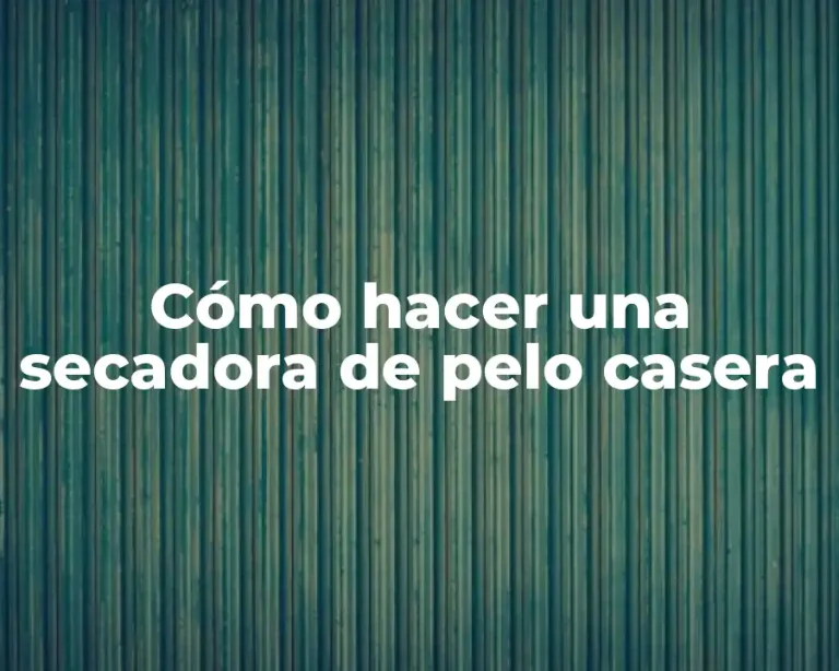 Cómo hacer una secadora de pelo casera