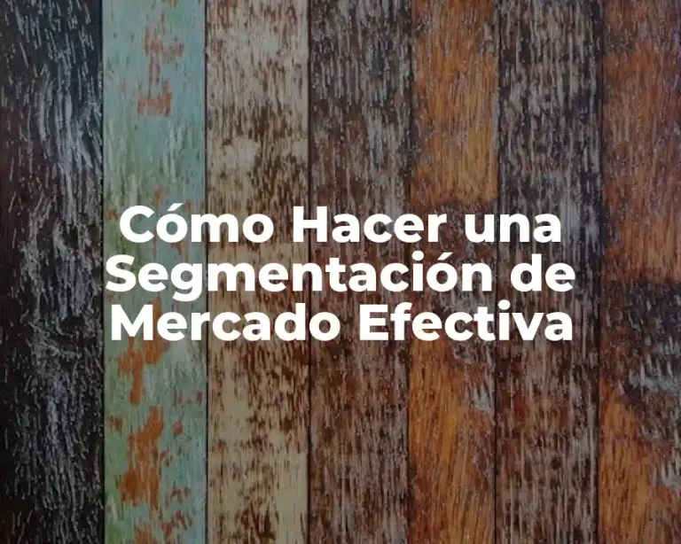 Cómo Hacer una Segmentación de Mercado Efectiva