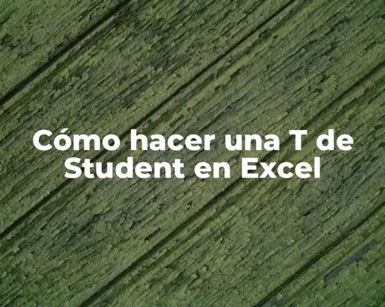 Cómo hacer una T de Student en Excel