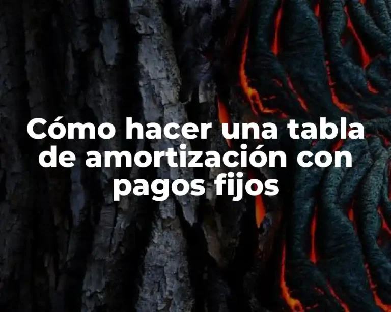 Cómo hacer una tabla de amortización con pagos fijos