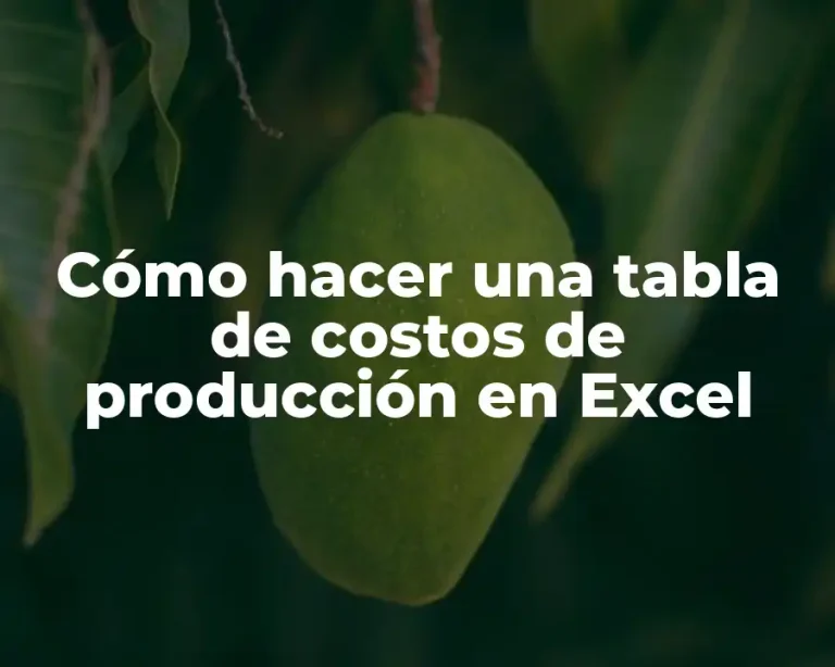Cómo hacer una tabla de costos de producción en Excel