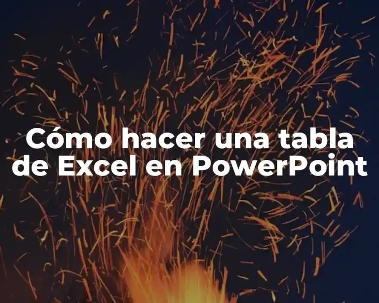 Cómo hacer una tabla de Excel en PowerPoint