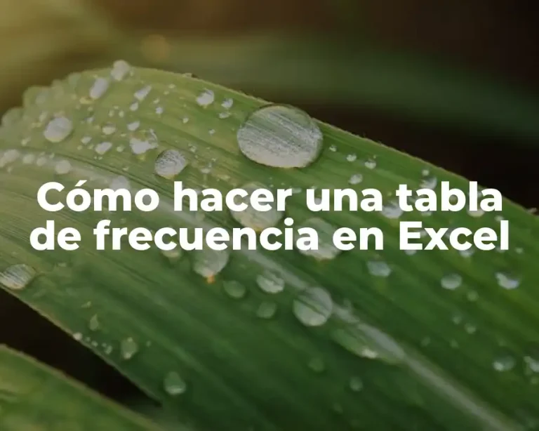 Cómo hacer una tabla de frecuencia en Excel