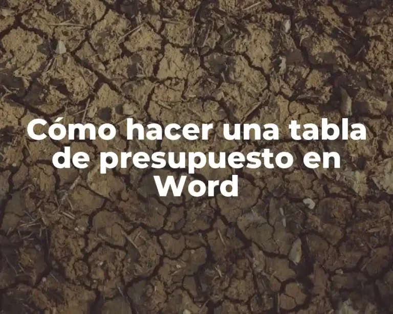 Cómo hacer una tabla de presupuesto en Word