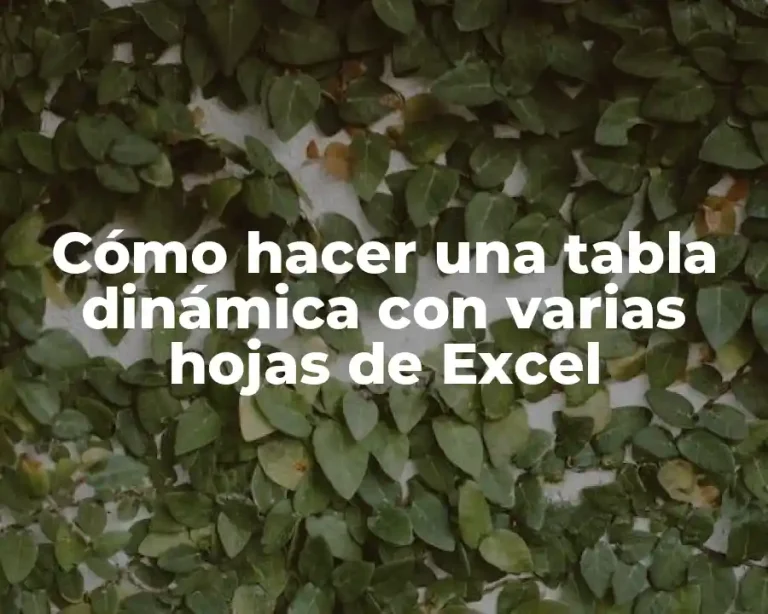 Cómo hacer una tabla dinámica con varias hojas de Excel