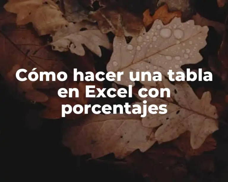 Cómo hacer una tabla en Excel con porcentajes