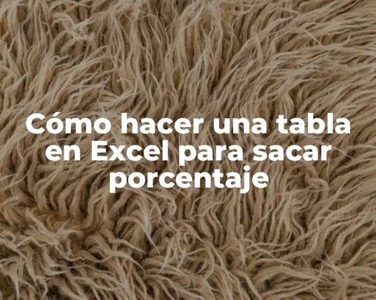 Cómo hacer una tabla en Excel para sacar porcentaje