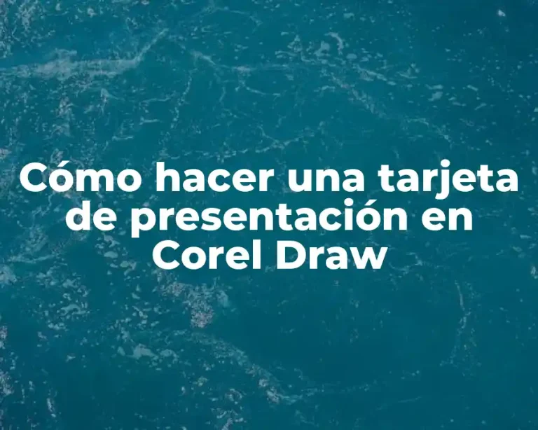 Cómo hacer una tarjeta de presentación en Corel Draw