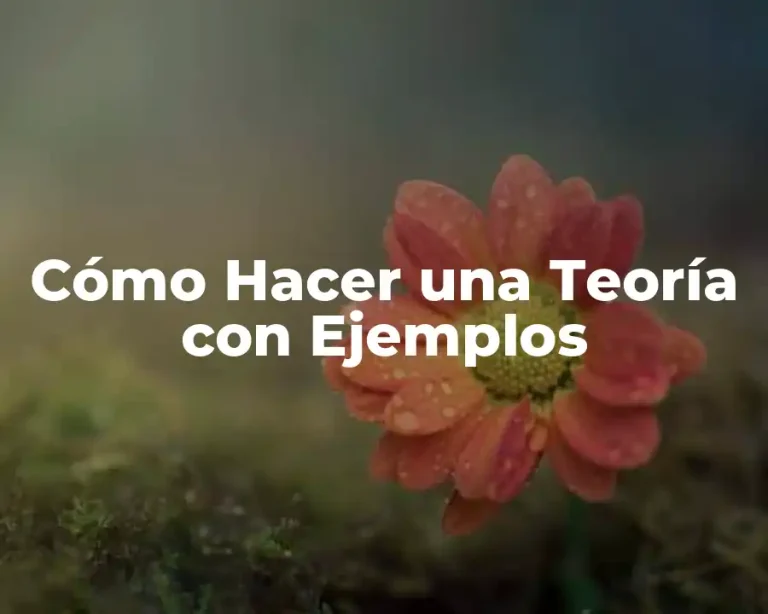 Cómo Hacer una Teoría con Ejemplos