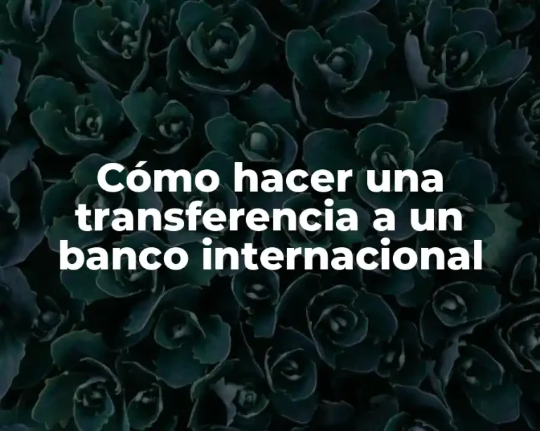 Cómo hacer una transferencia a un banco internacional