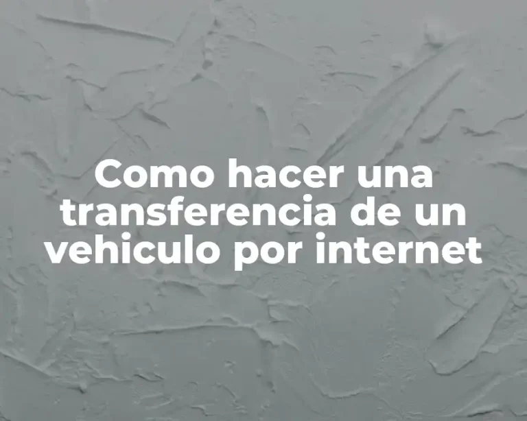 Como hacer una transferencia de un vehiculo por internet
