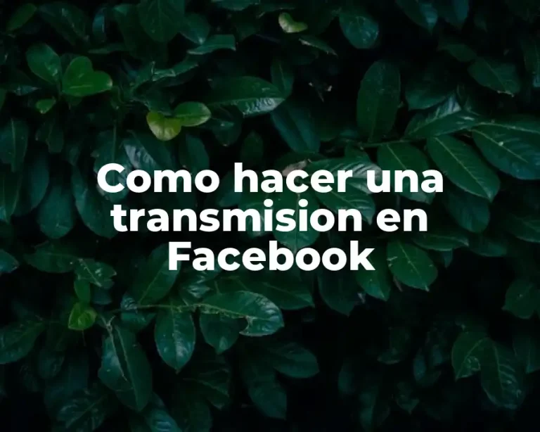 Como hacer una transmision en Facebook