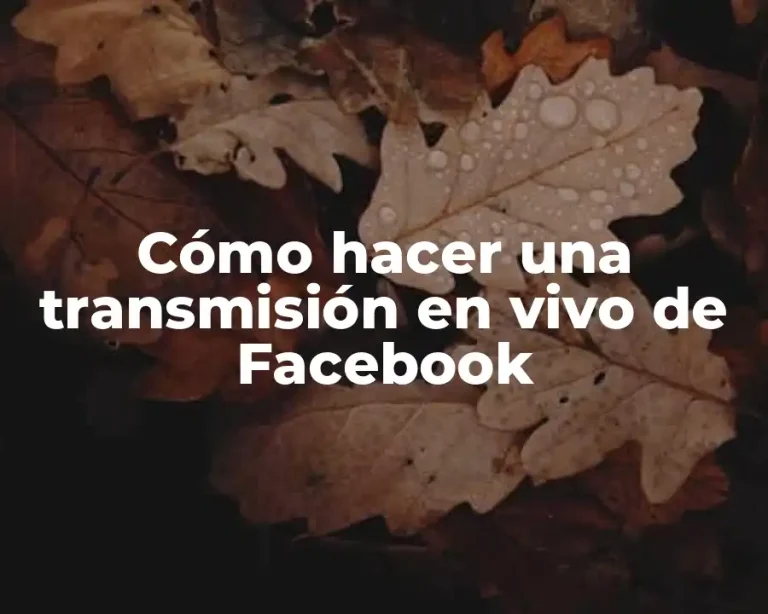 Cómo hacer una transmisión en vivo de Facebook