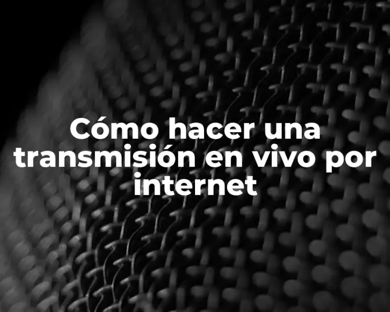 Cómo hacer una transmisión en vivo por internet