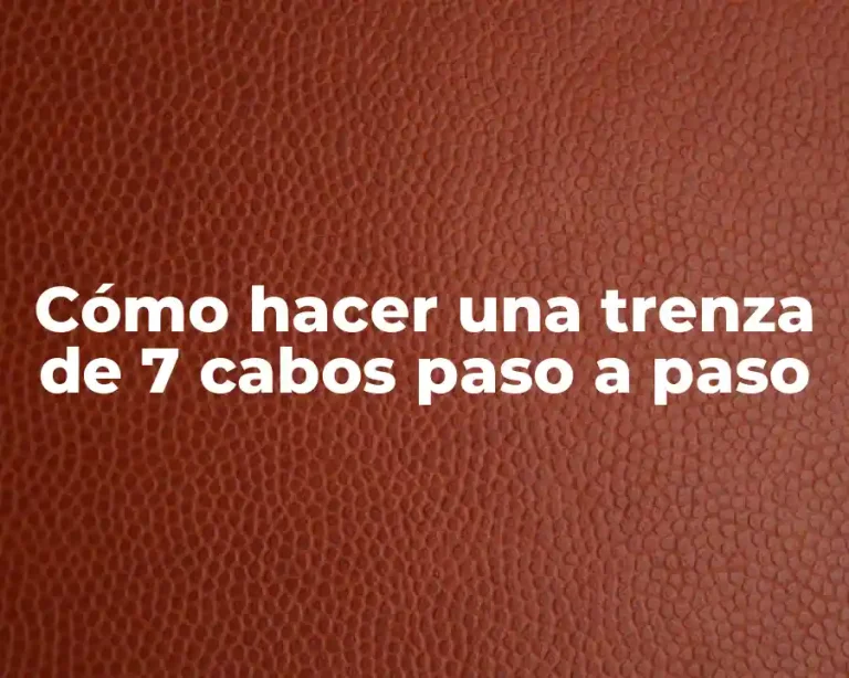 Cómo hacer una trenza de 7 cabos paso a paso