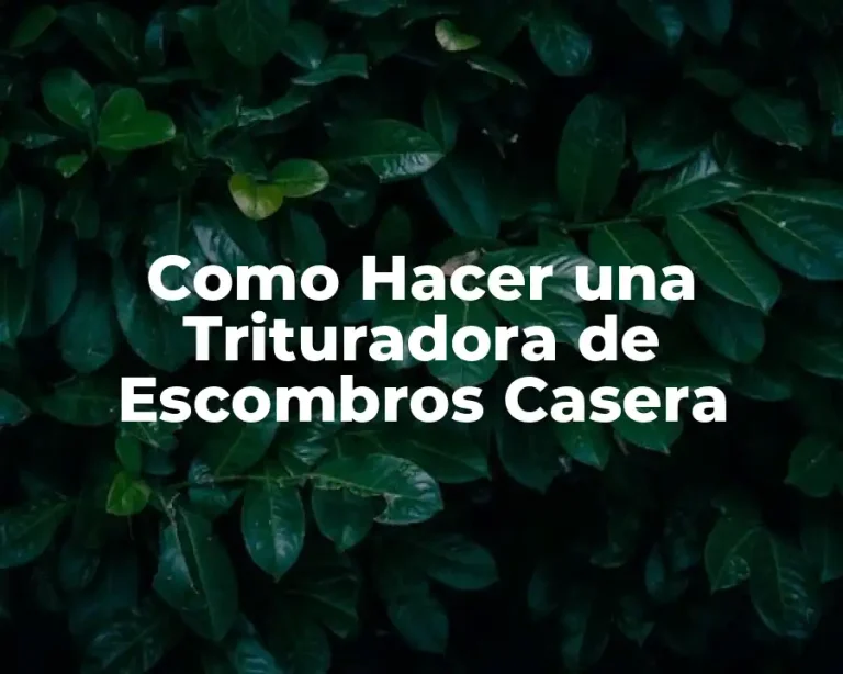 Como Hacer una Trituradora de Escombros Casera