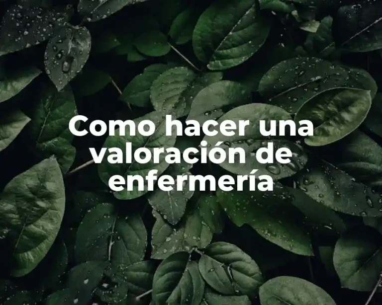 Como hacer una valoración de enfermería
