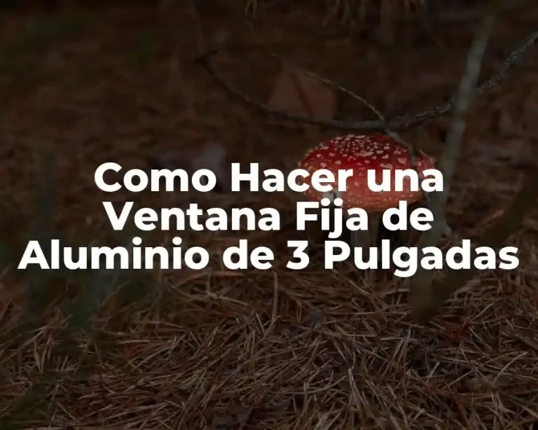 Como Hacer una Ventana Fija de Aluminio de 3 Pulgadas