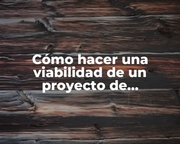 Cómo hacer una viabilidad de un proyecto de investigación