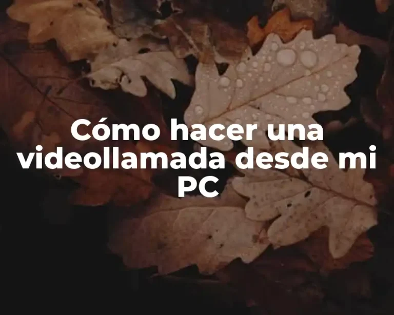 Cómo hacer una videollamada desde mi PC