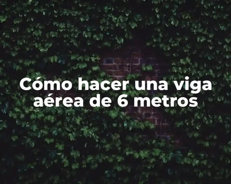 Cómo hacer una viga aérea de 6 metros