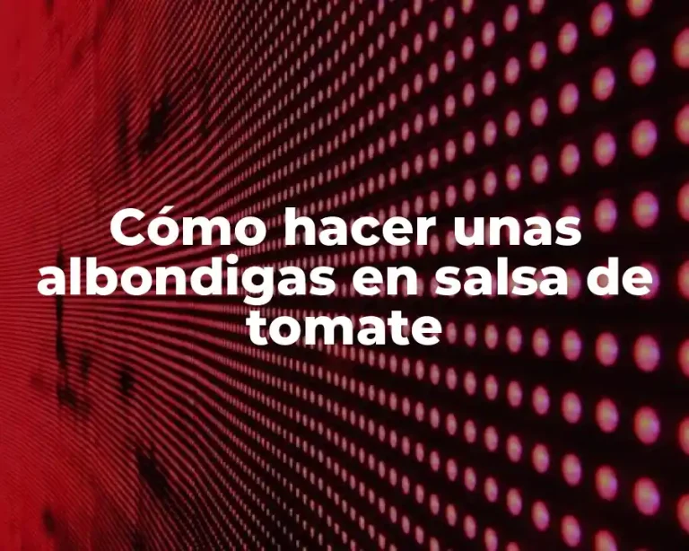 Cómo hacer unas albondigas en salsa de tomate
