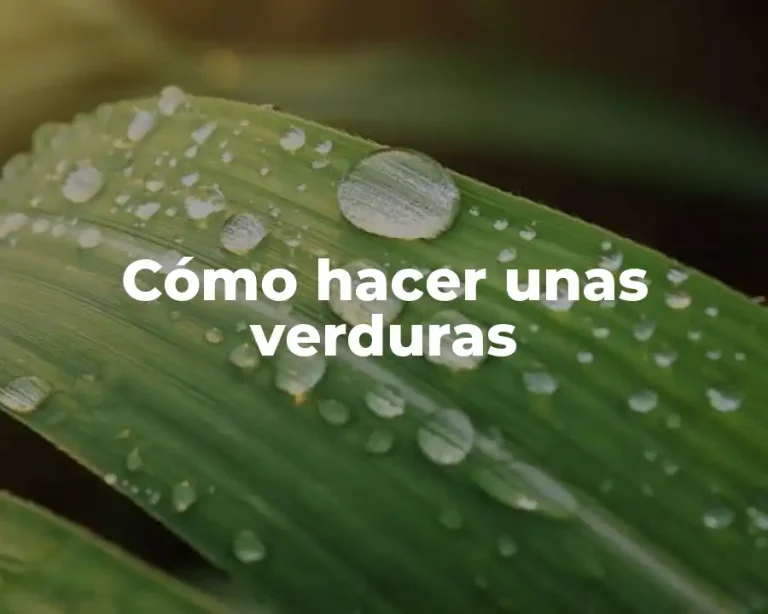 Cómo hacer unas verduras