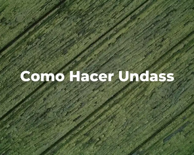 Como Hacer Undass