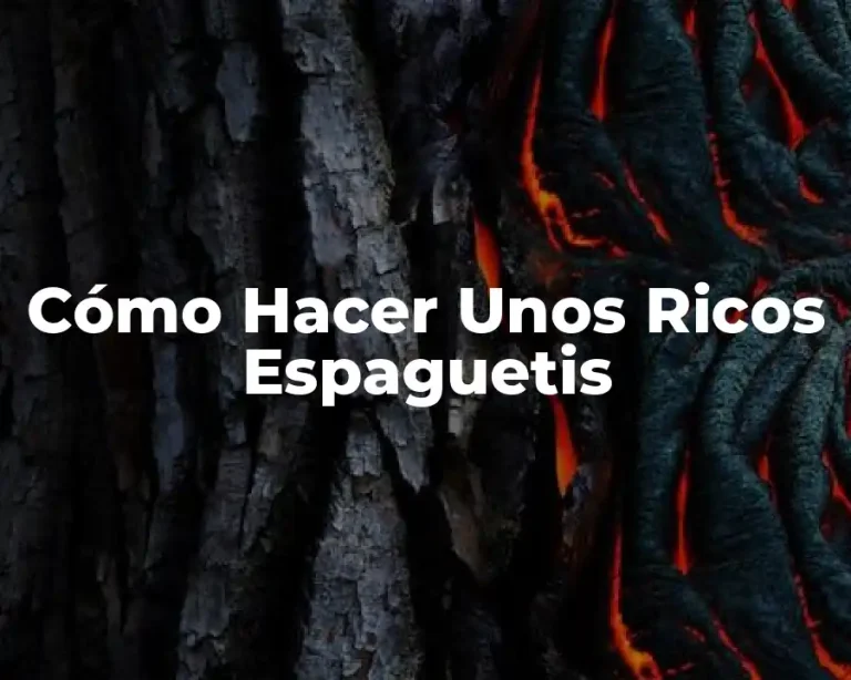Cómo Hacer Unos Ricos Espaguetis