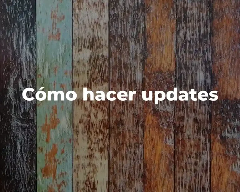 Cómo hacer updates