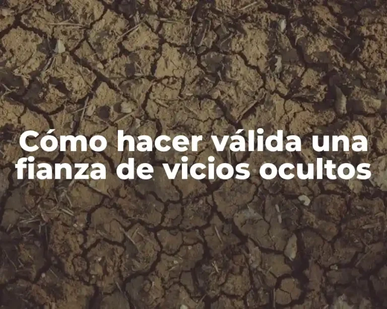 Cómo hacer válida una fianza de vicios ocultos