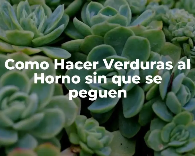 Como Hacer Verduras al Horno sin que se peguen