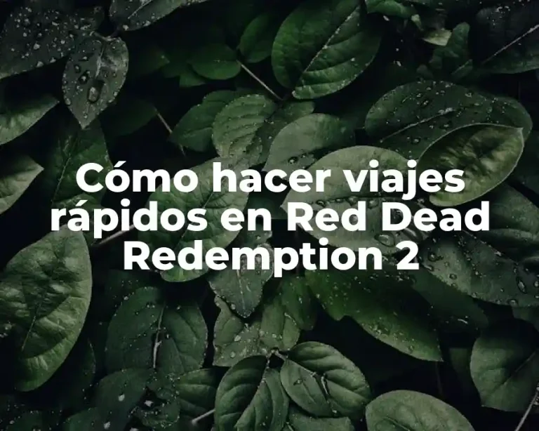 Cómo hacer viajes rápidos en Red Dead Redemption 2
