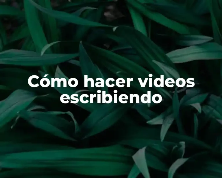 Cómo hacer videos escribiendo