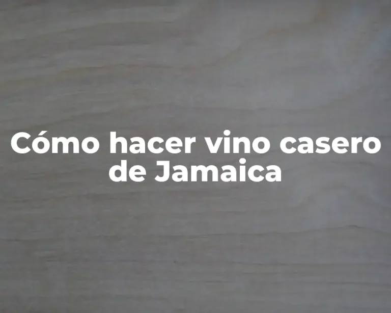 Cómo hacer vino casero de Jamaica