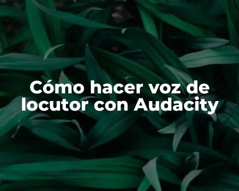 Cómo hacer voz de locutor con Audacity