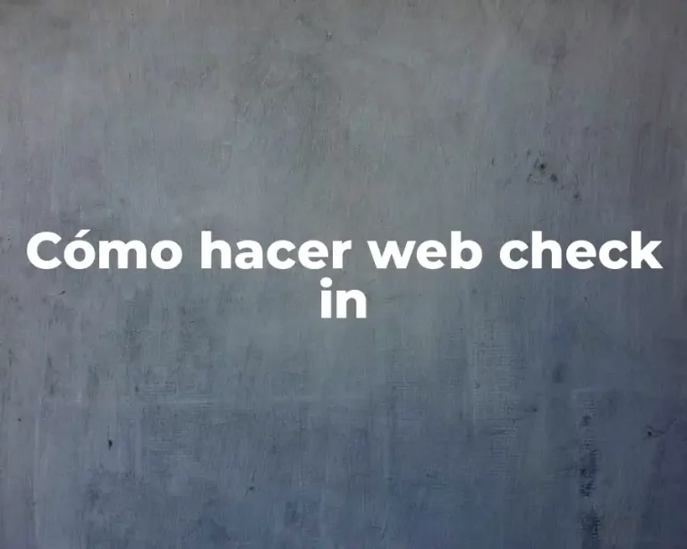 Cómo hacer web check in