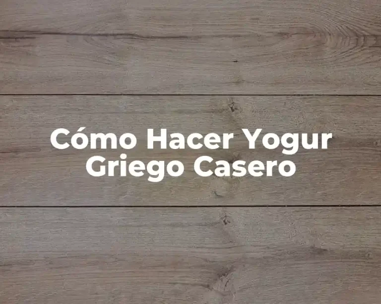 Cómo Hacer Yogur Griego Casero
