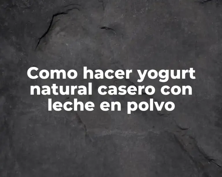 Como hacer yogurt natural casero con leche en polvo