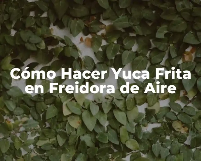 Cómo Hacer Yuca Frita en Freidora de Aire