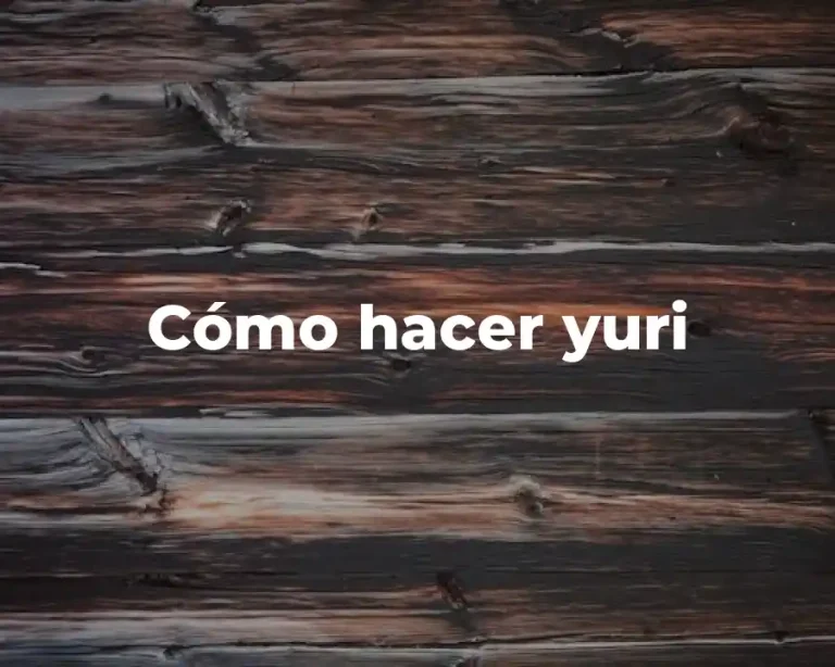 Cómo hacer yuri