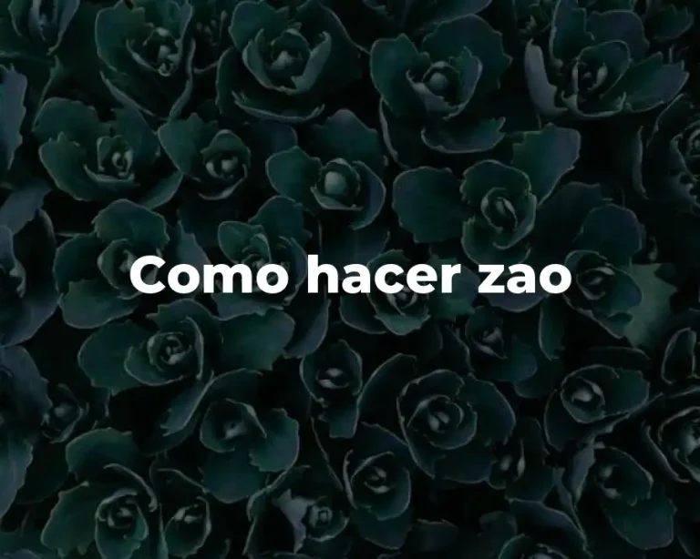 Como hacer zao