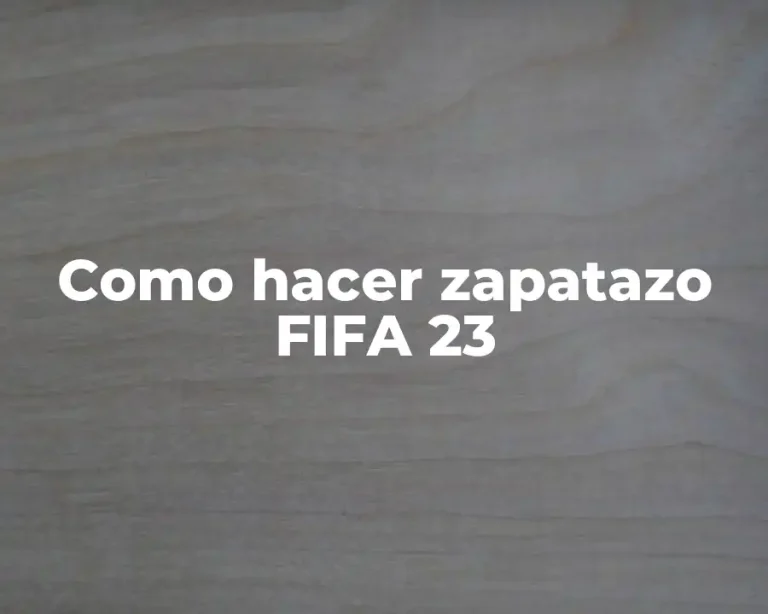 Como hacer zapatazo FIFA 23