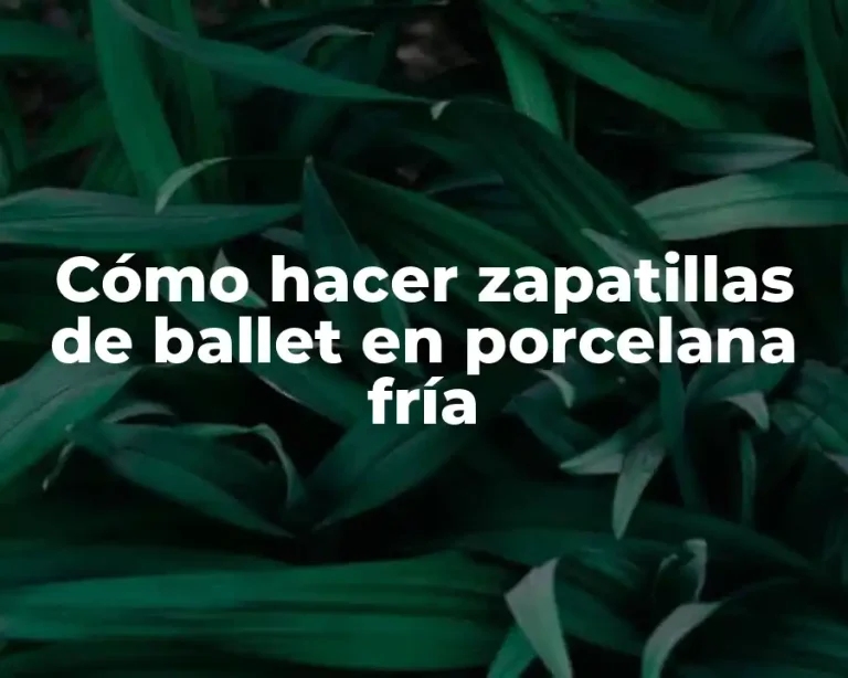 Cómo hacer zapatillas de ballet en porcelana fría
