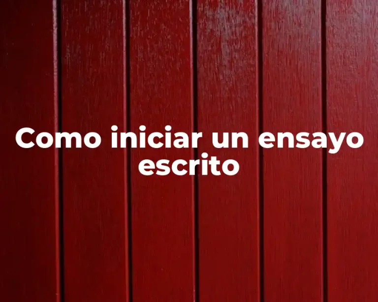 Como iniciar un ensayo escrito