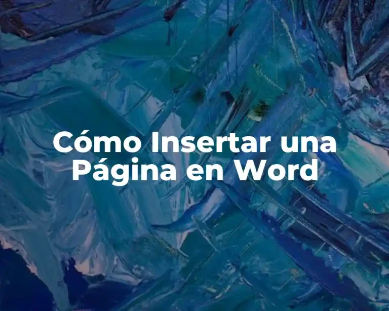 Cómo Insertar una Página en Word