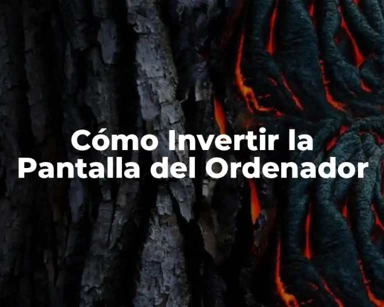 Cómo Invertir la Pantalla del Ordenador