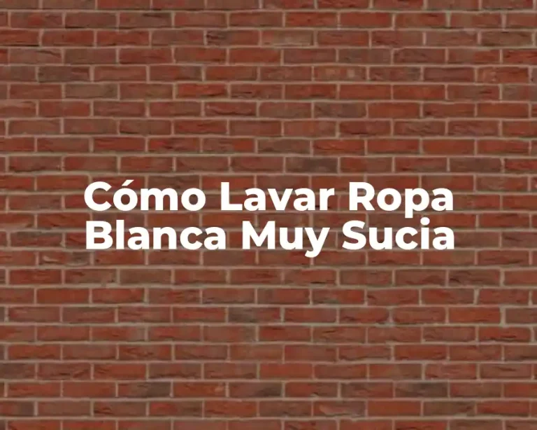 Cómo Lavar Ropa Blanca Muy Sucia