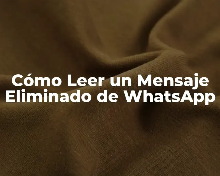 Cómo Leer un Mensaje Eliminado de WhatsApp