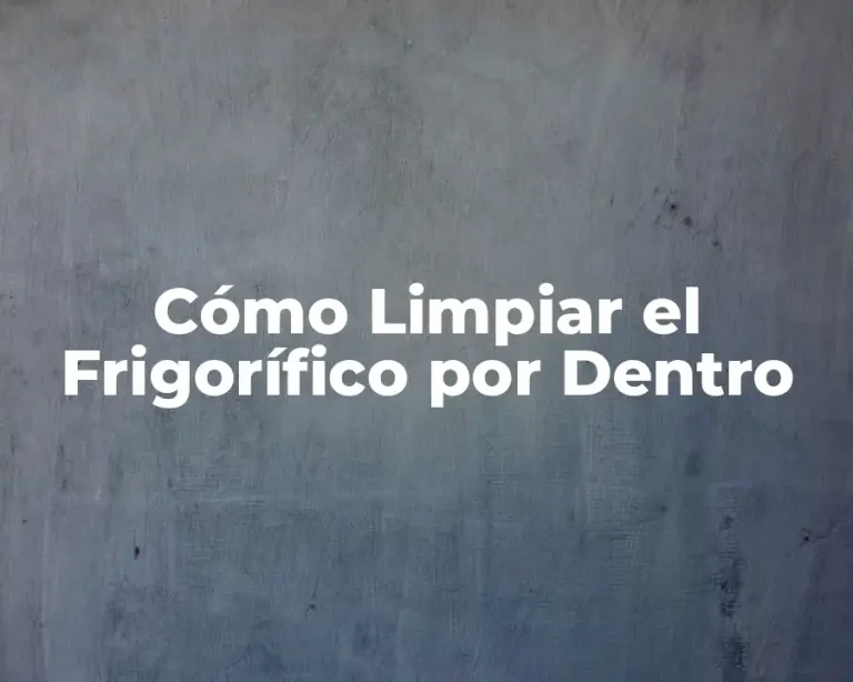 Cómo Limpiar el Frigorífico por Dentro